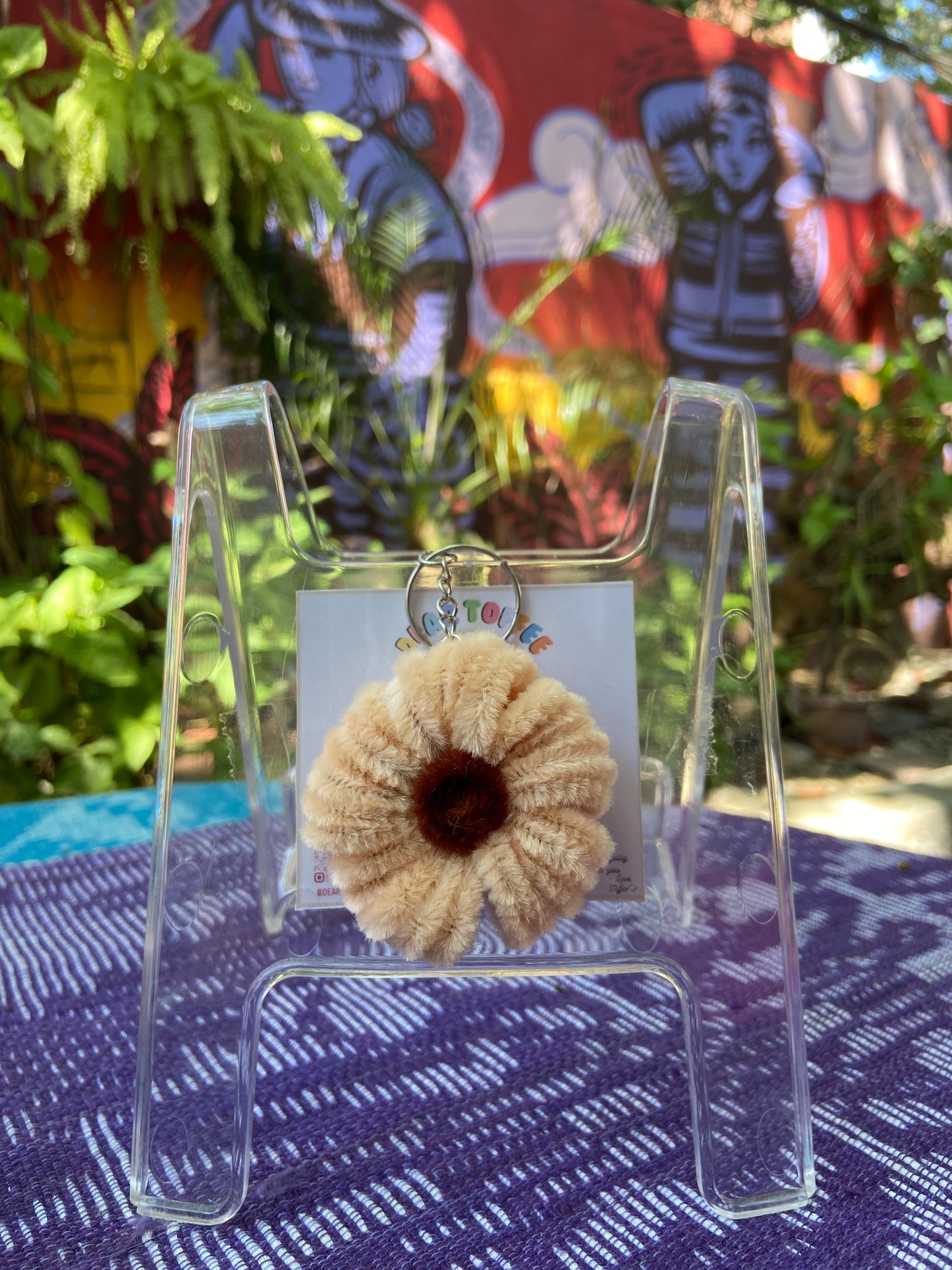 Flower Keychain (Beige)