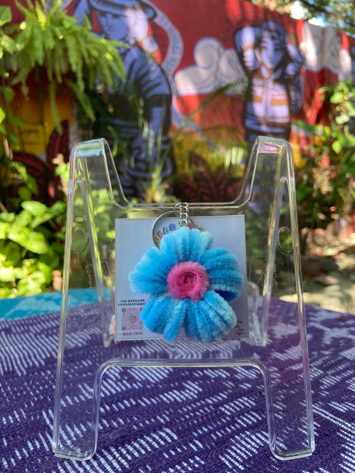 Flower Keychain (Light Blue)