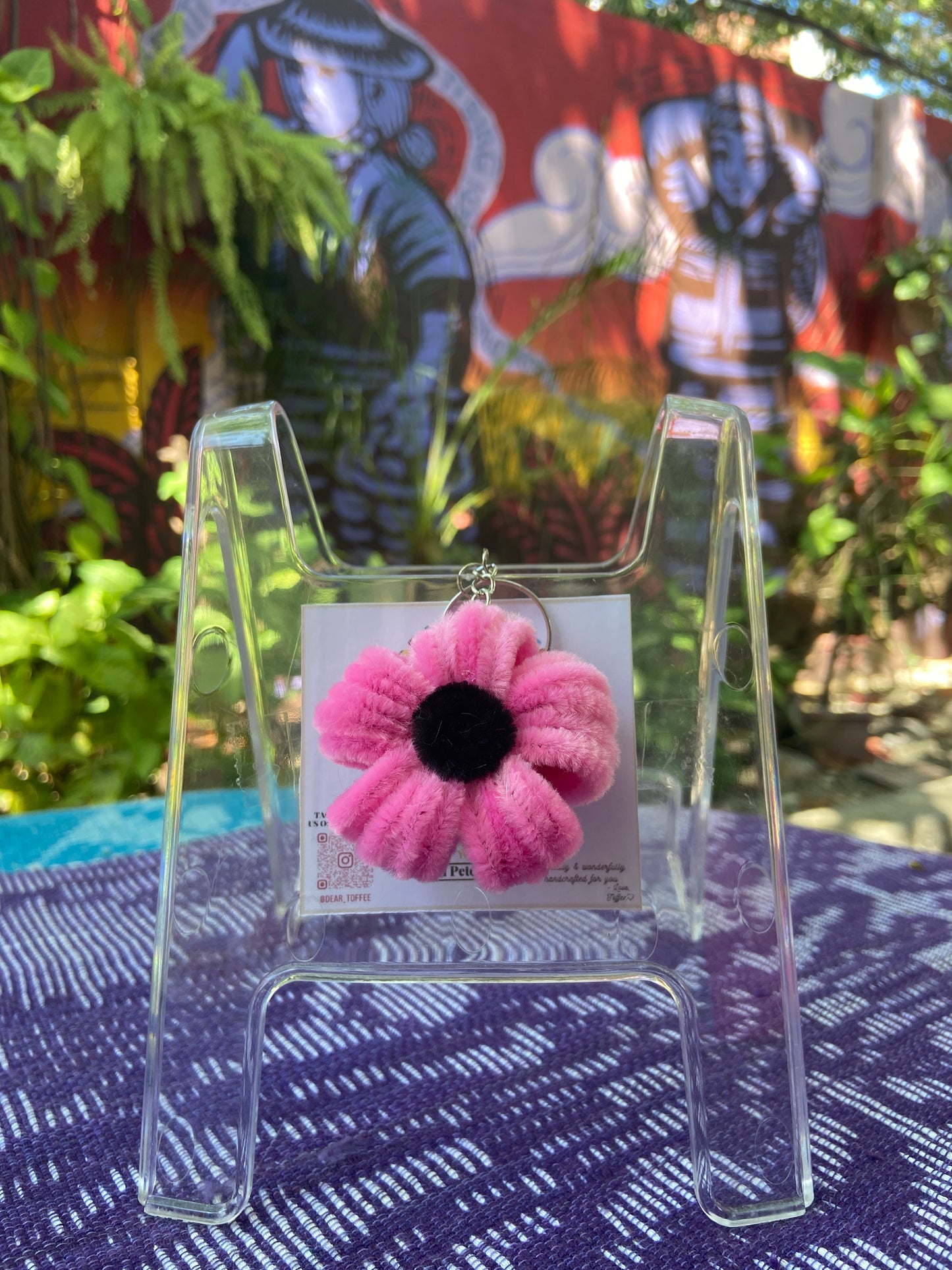Flower Keychain (Deep Pink)