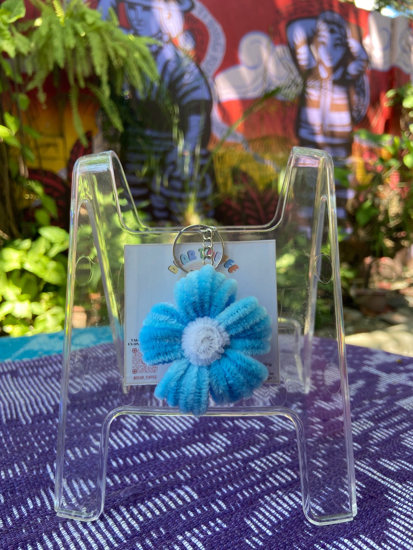 Flower Keychain (Light Blue)