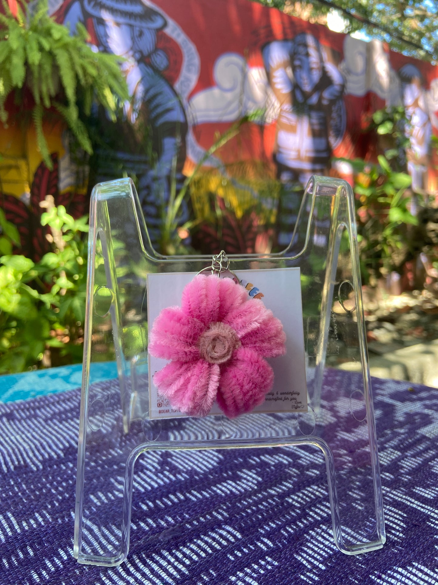 Flower Keychain (Deep Pink)