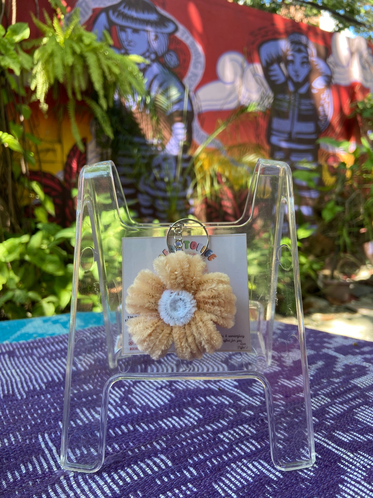 Flower Keychain (Beige)