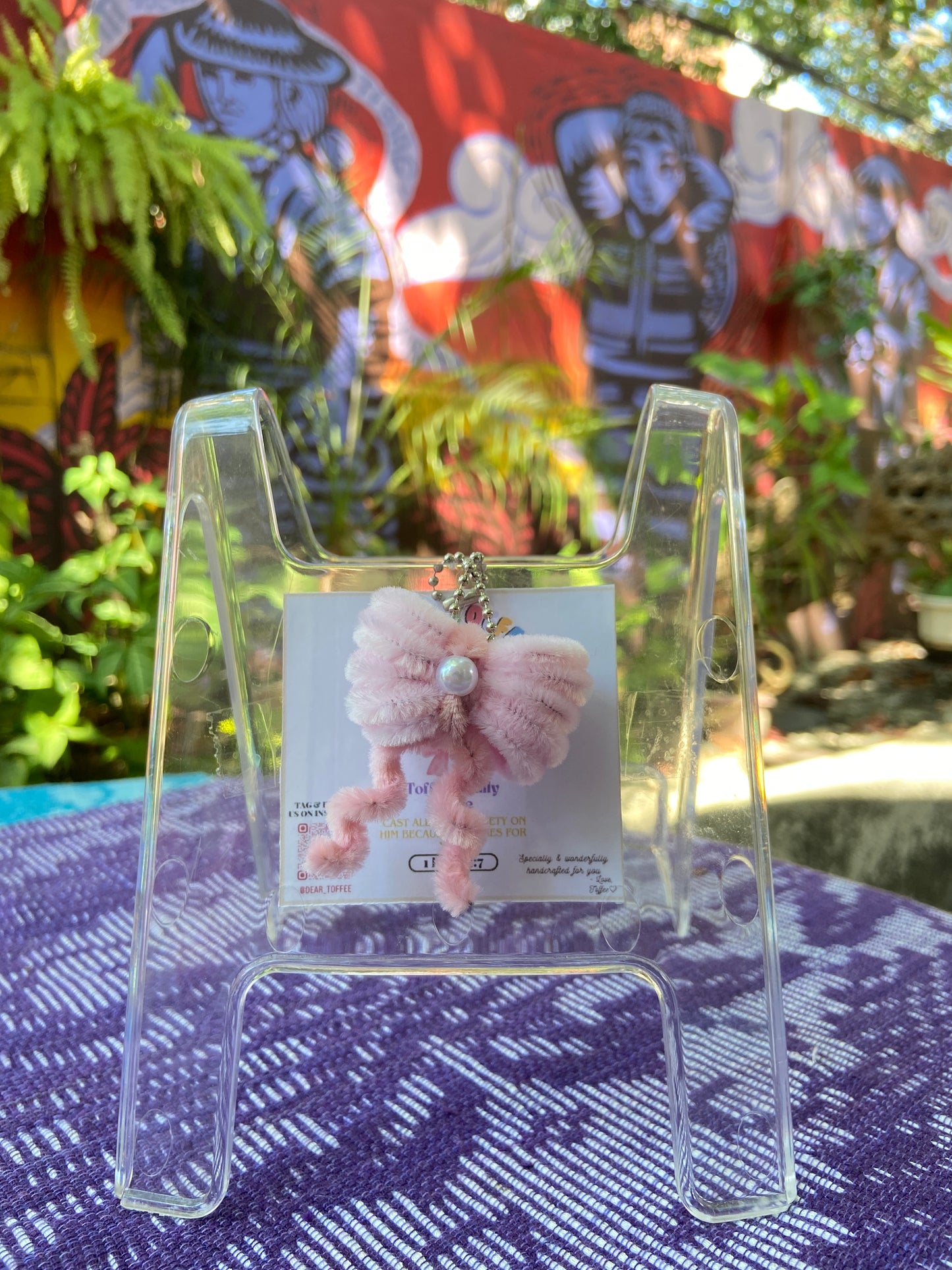 Ribbon Keychain (Light Pink)