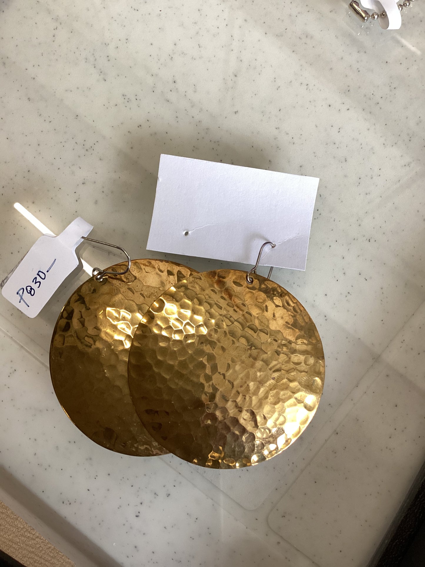 Gold Toned Hammered Earrings