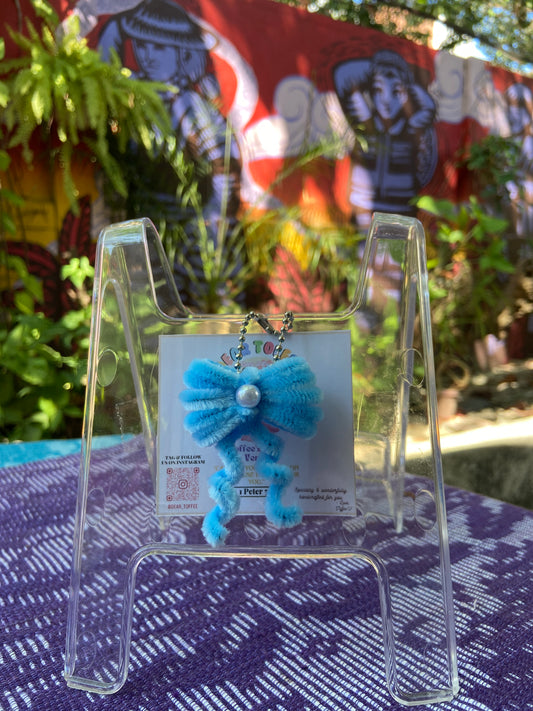 Ribbon Keychain (Light Blue)