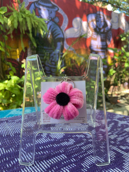 Flower Keychain (Deep Pink)