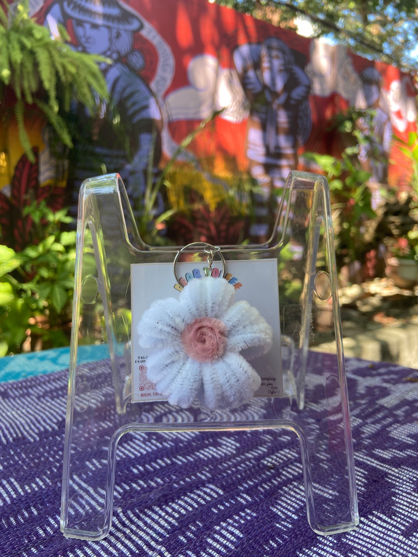 Flower Keychain (White)