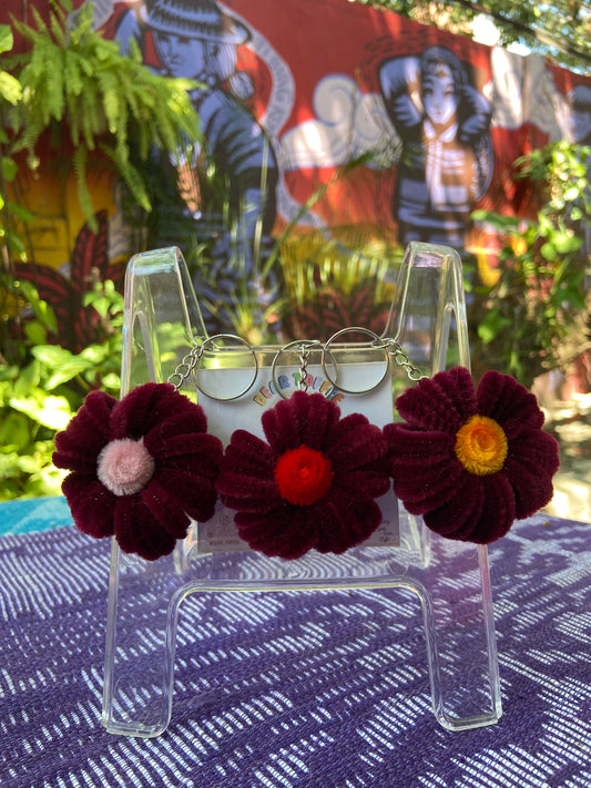 Flower Keychain (Maroon)