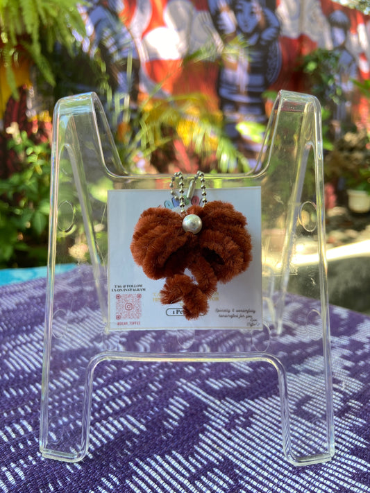 Ribbon Keychain (Brown)