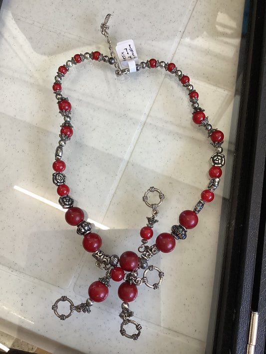 Redresin Bead & Silver Necklace