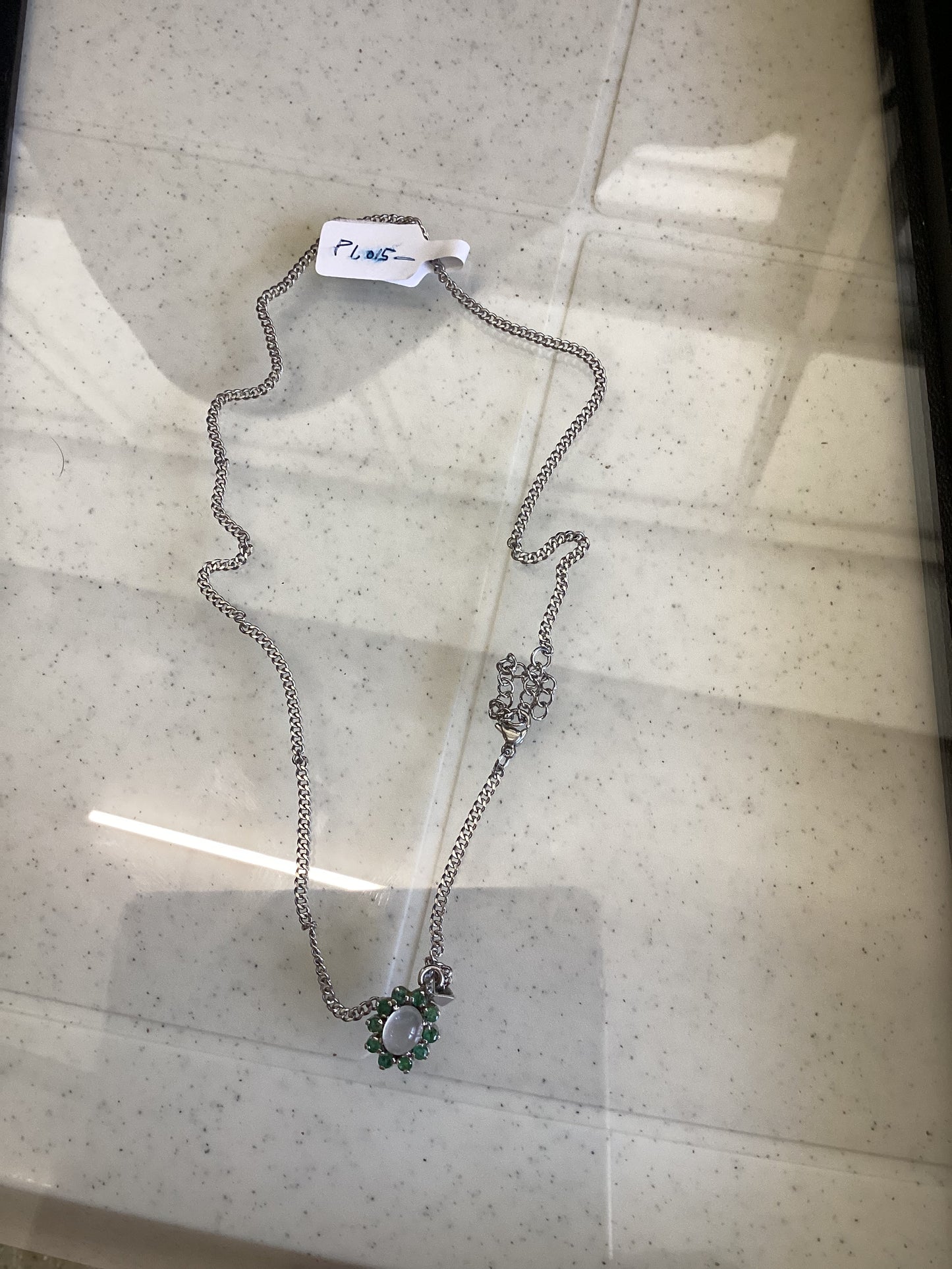 Silver Emerald Necklace