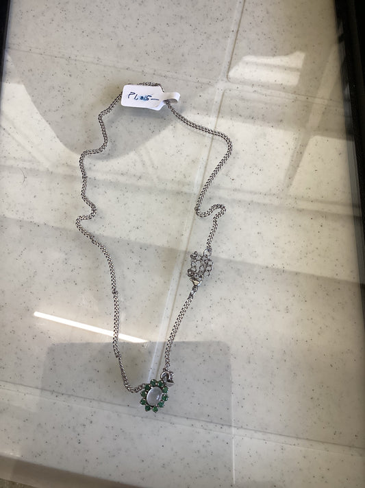 Silver Emerald Necklace