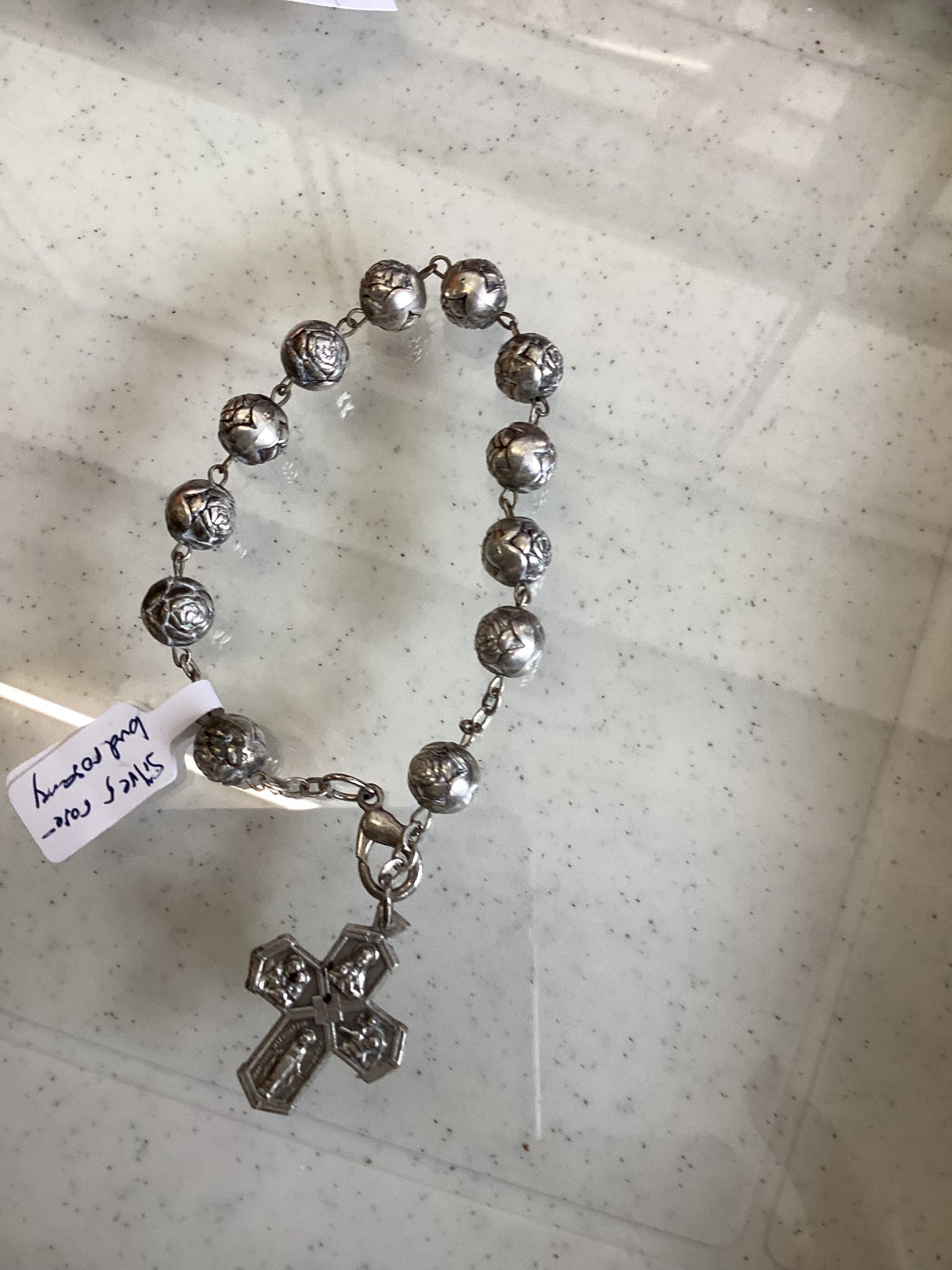 Silver Rosebud Rosary