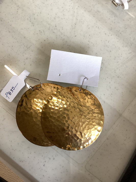 Gold Toned Hammered Earrings