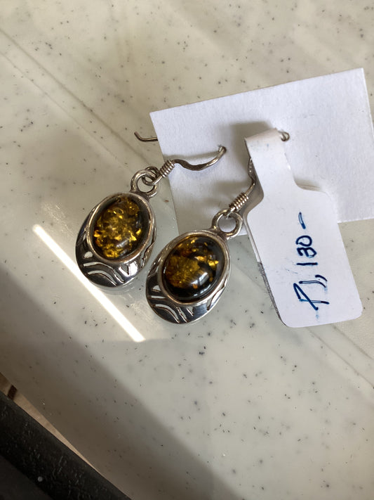 Sterling Silver Balhz Amber Earrings