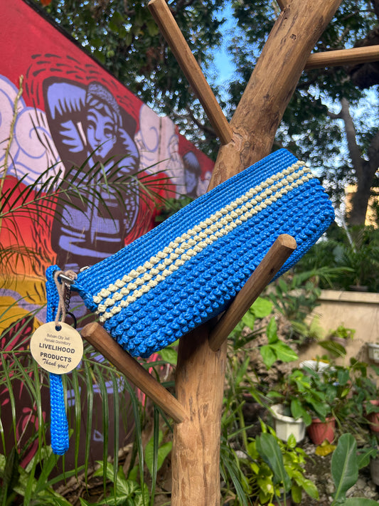 Handmade Long Pouch (Light Blue)