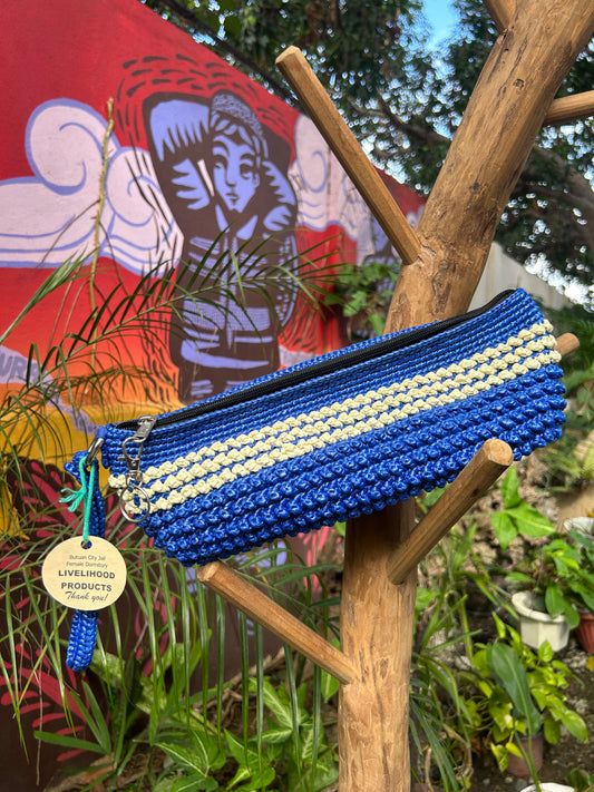 Handmade Long Pouch (Dark Blue)
