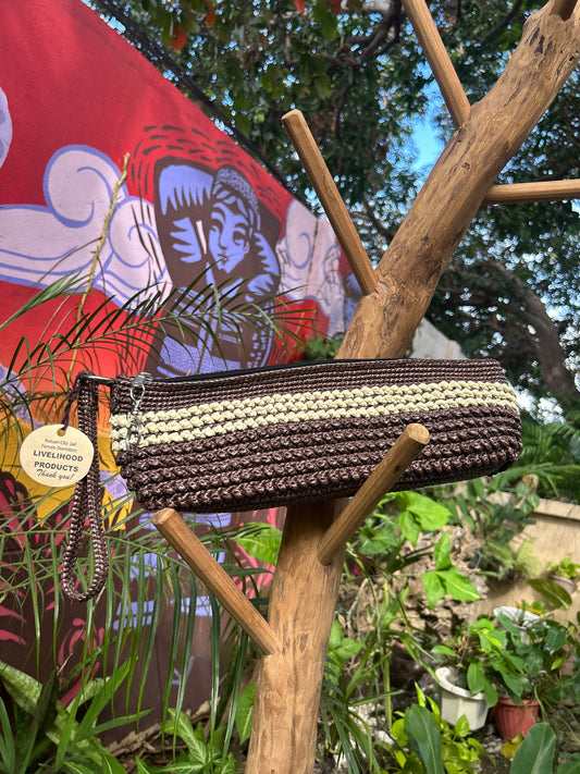 Handmade Long Pouch (Brown)