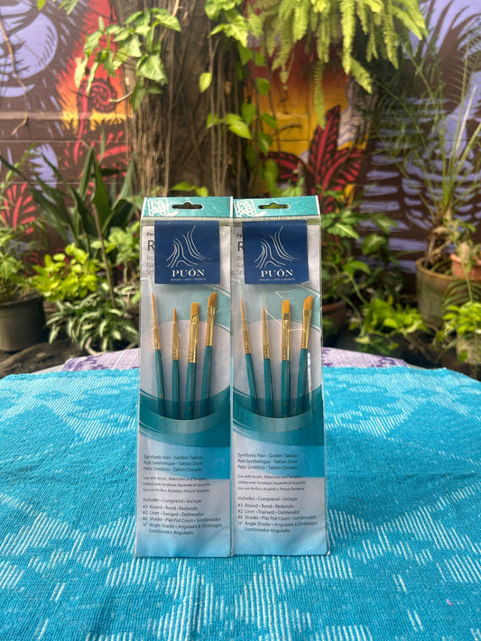 Gold Taklon Paint Brush