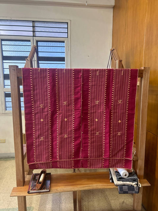 Handstitched Tapis (Dark Pink)